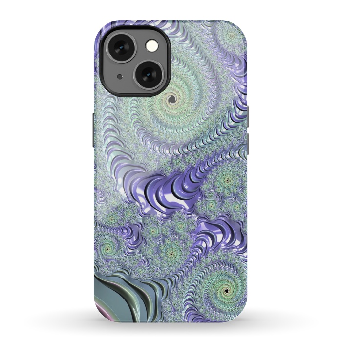 iPhone 13 StrongFit Teal And Purple Fractal Design by Andrea Haase