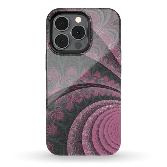 iPhone 13 pro StrongFit Pink Fractal Design by Andrea Haase