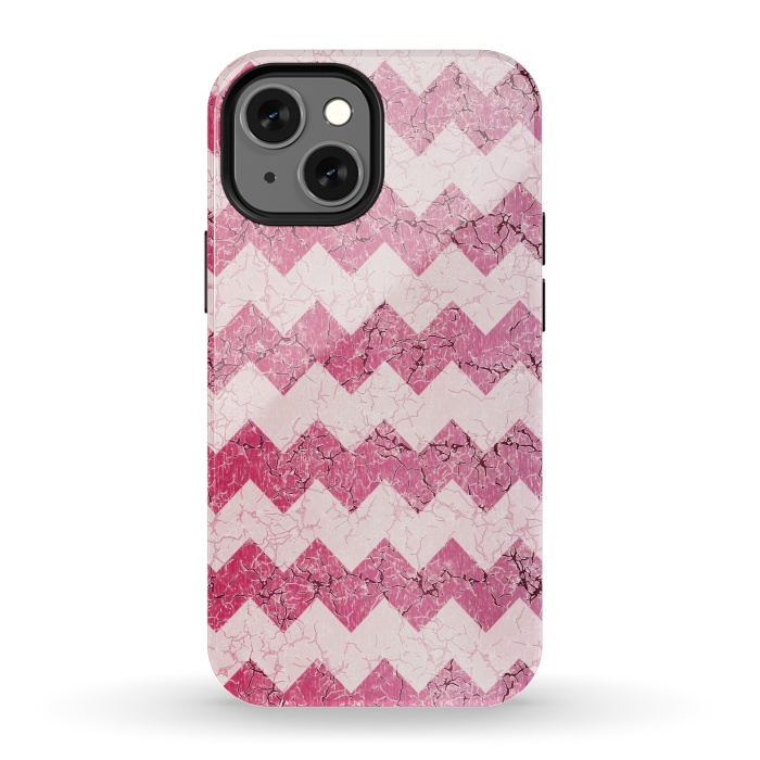 iPhone 13 mini StrongFit Pink chevron by Jms