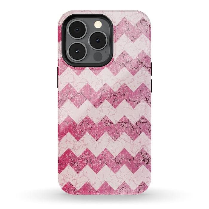 iPhone 13 pro StrongFit Pink chevron by Jms