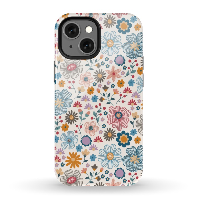 iPhone 13 mini StrongFit Winter Wild Bloom  by TracyLucy Designs