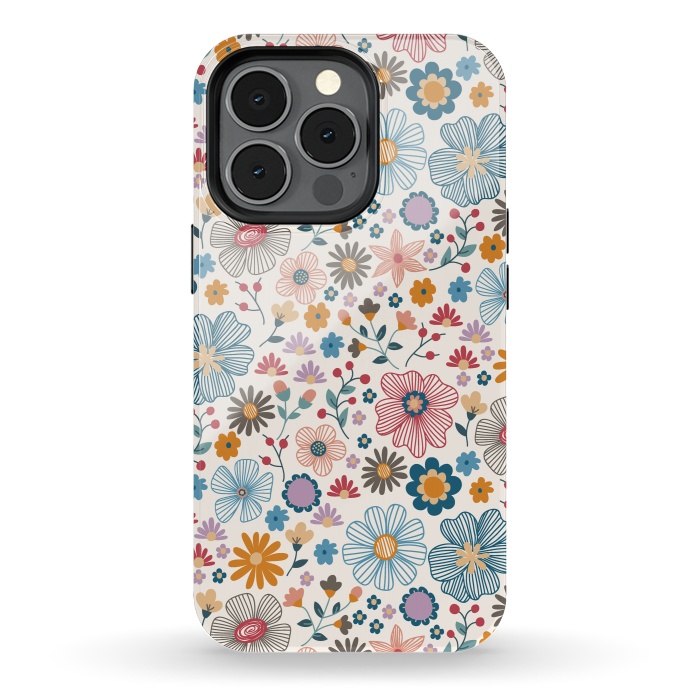 iPhone 13 pro StrongFit Winter Wild Bloom  by TracyLucy Designs