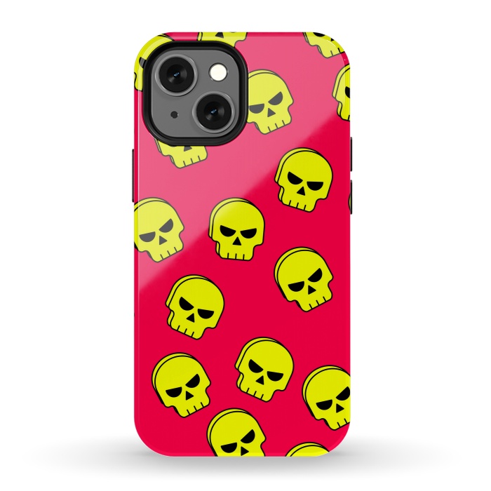 iPhone 13 mini StrongFit yellow skull pattern by MALLIKA