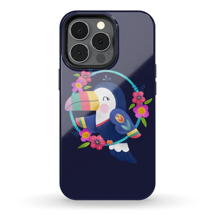 iPhone 13 pro StrongFit Tropical Toucan by Noonday Design