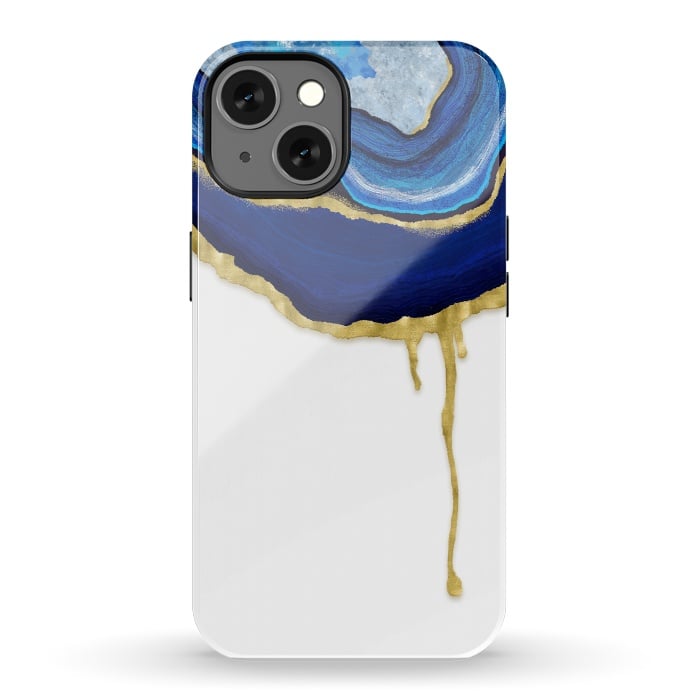iPhone 13 StrongFit Sapphire Dripping Agate by Noonday Design