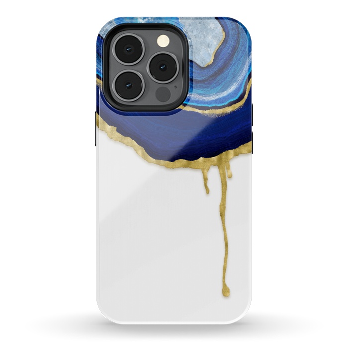 iPhone 13 pro StrongFit Sapphire Dripping Agate by Noonday Design