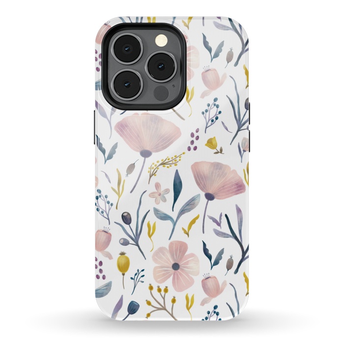 iPhone 13 pro StrongFit Delicate Pastel Floral by Noonday Design