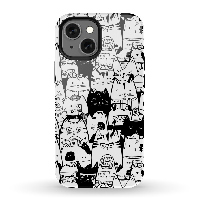 iPhone 13 mini StrongFit Itty Bitty Kitty Committee by Noonday Design