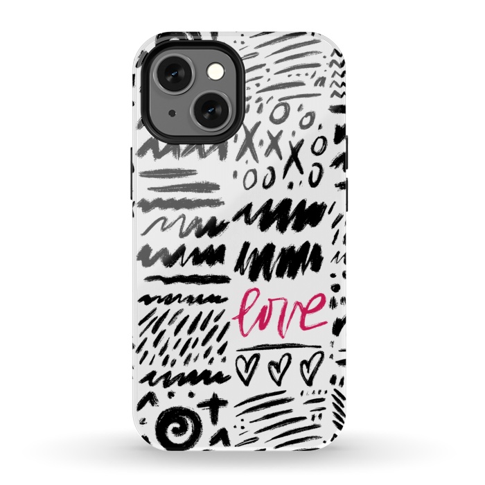 iPhone 13 mini StrongFit Love Scribbles by Noonday Design