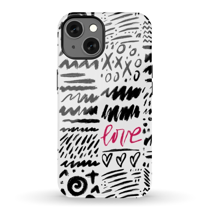 iPhone 13 StrongFit Love Scribbles by Noonday Design
