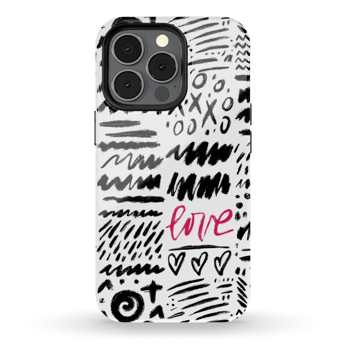 iPhone 13 pro StrongFit Love Scribbles by Noonday Design
