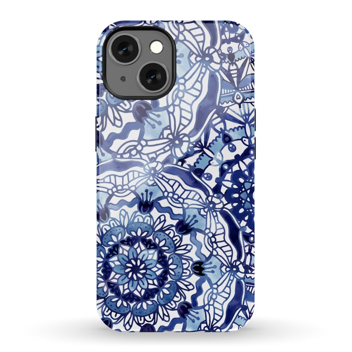 iPhone 13 StrongFit Delft Blue Mandalas by Noonday Design