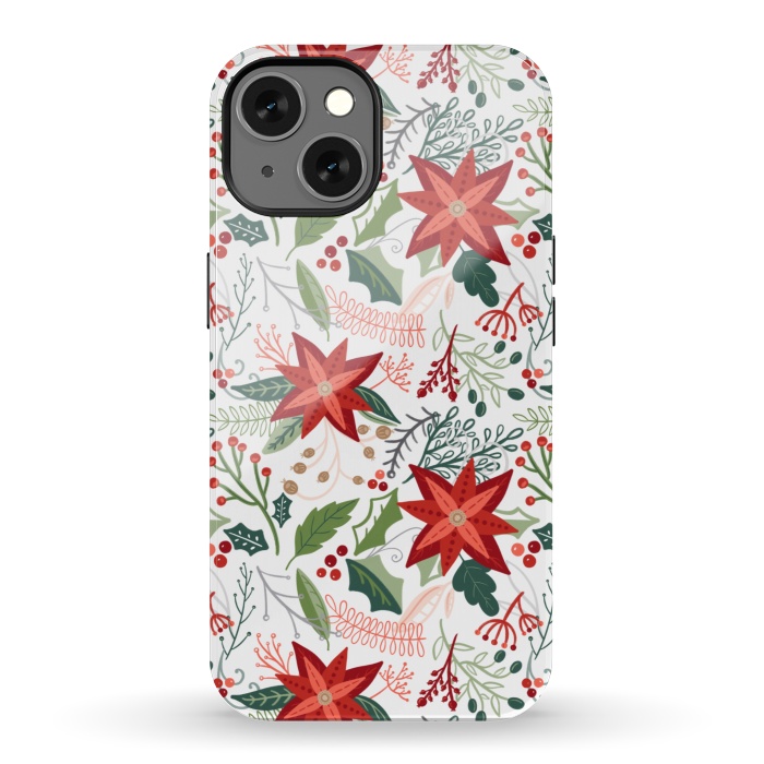 iPhone 13 StrongFit Festive Poinsettias by Noonday Design