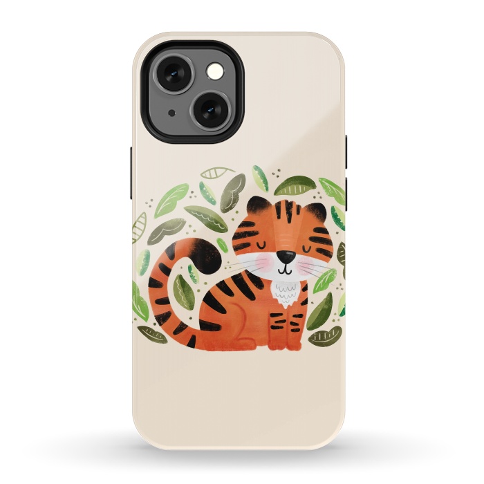 iPhone 13 mini StrongFit Tiger Cutie by Noonday Design
