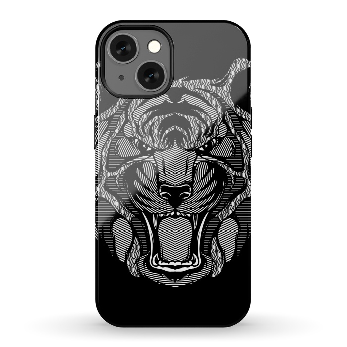 iPhone 13 StrongFit Tiger Zentangle by Afif Quilimo