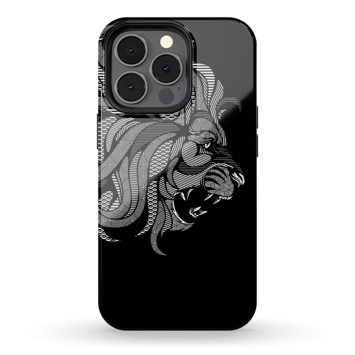 iPhone 13 pro StrongFit Lion Zentangle by Afif Quilimo