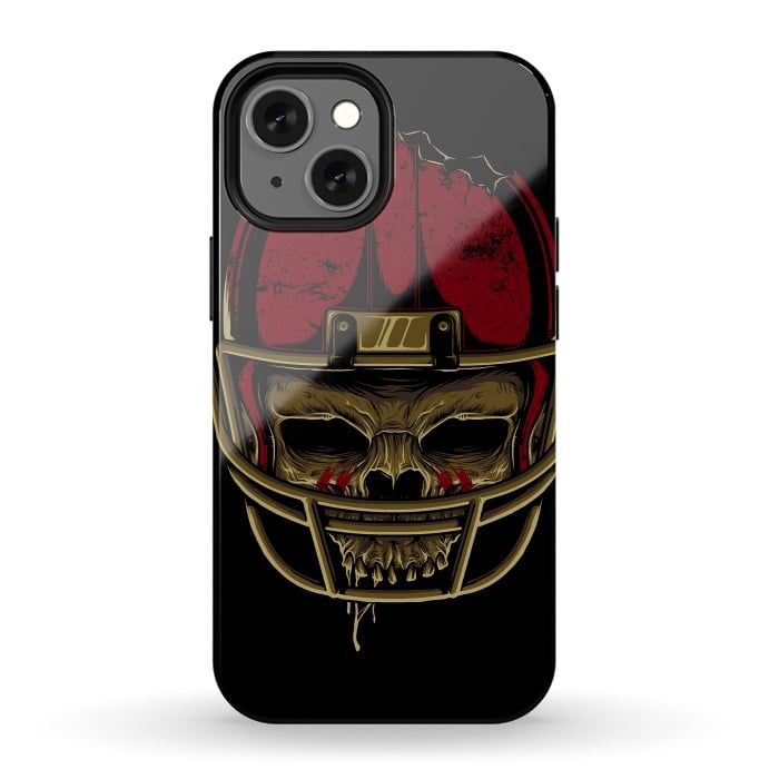 iPhone 13 mini StrongFit American Football Skull by Afif Quilimo