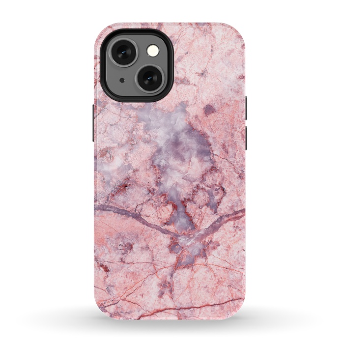 iPhone 13 mini StrongFit Pink Marble by Art Design Works