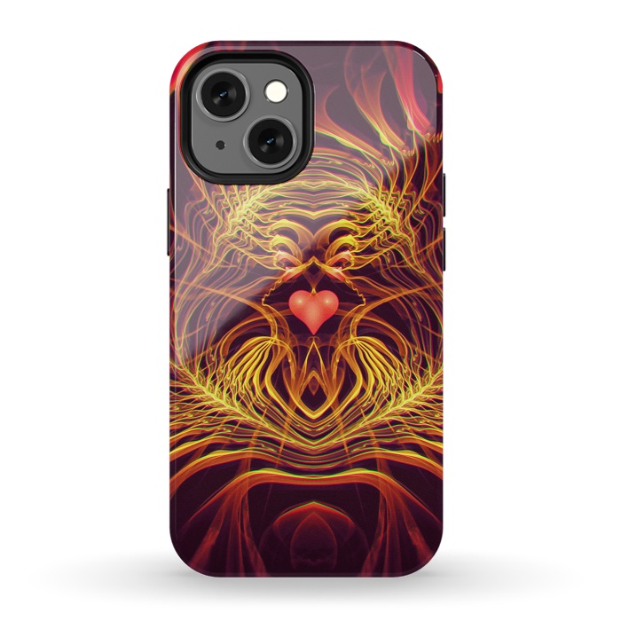 iPhone 13 mini StrongFit Fractal Heart by Art Design Works