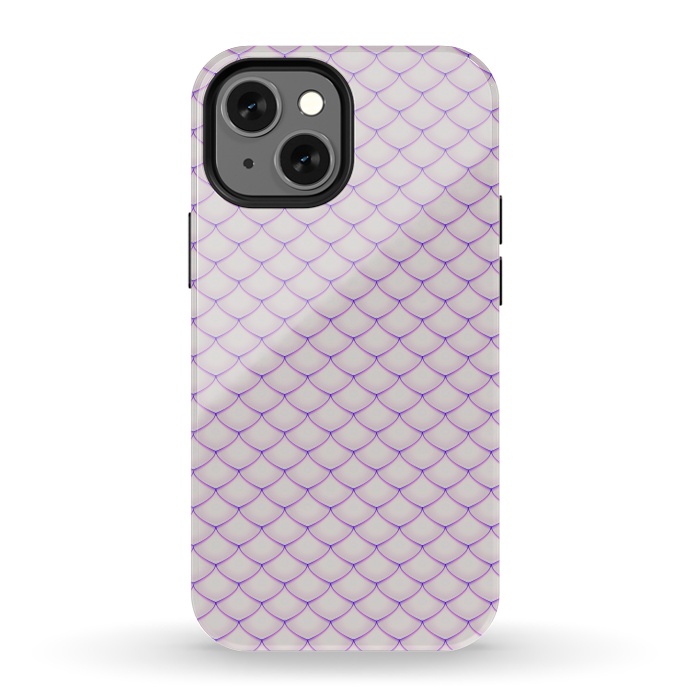 iPhone 13 mini StrongFit Pink Fish Scale Pattern by Art Design Works