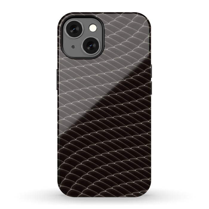 iPhone 13 StrongFit Black Snake Scale Pattern by Art Design Works