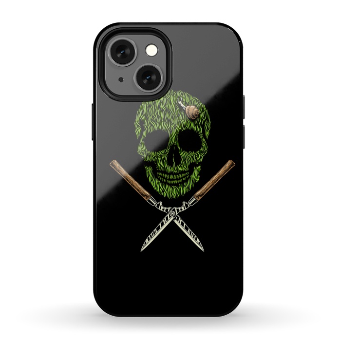 iPhone 13 mini StrongFit Skull Grass by Afif Quilimo