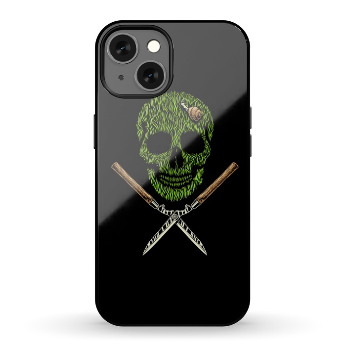 iPhone 13 StrongFit Skull Grass by Afif Quilimo