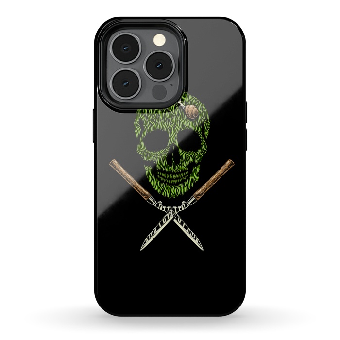 iPhone 13 pro StrongFit Skull Grass by Afif Quilimo