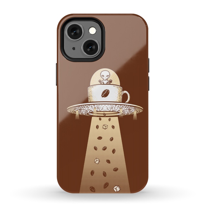 iPhone 13 mini StrongFit Alien Coffee Invasion by Afif Quilimo