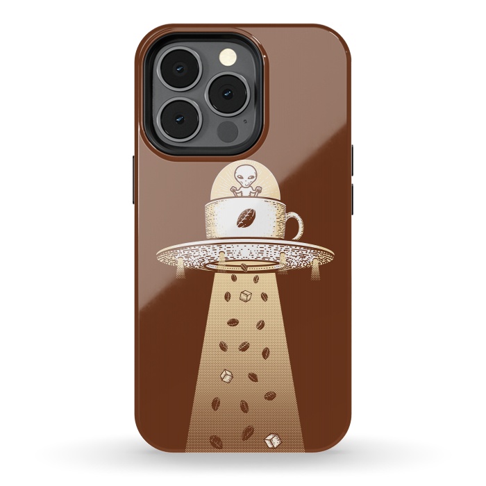 iPhone 13 pro StrongFit Alien Coffee Invasion by Afif Quilimo