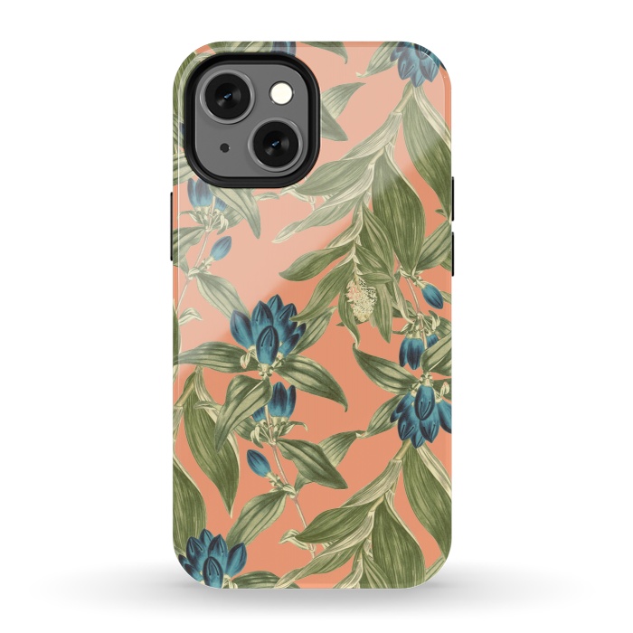 iPhone 13 mini StrongFit Blue Flowered Gentian  by Zala Farah