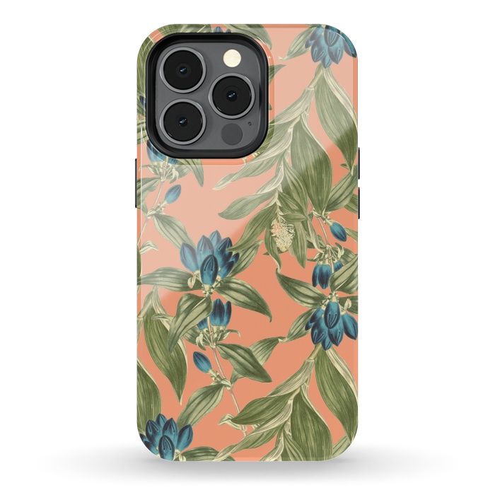 iPhone 13 pro StrongFit Blue Flowered Gentian  by Zala Farah