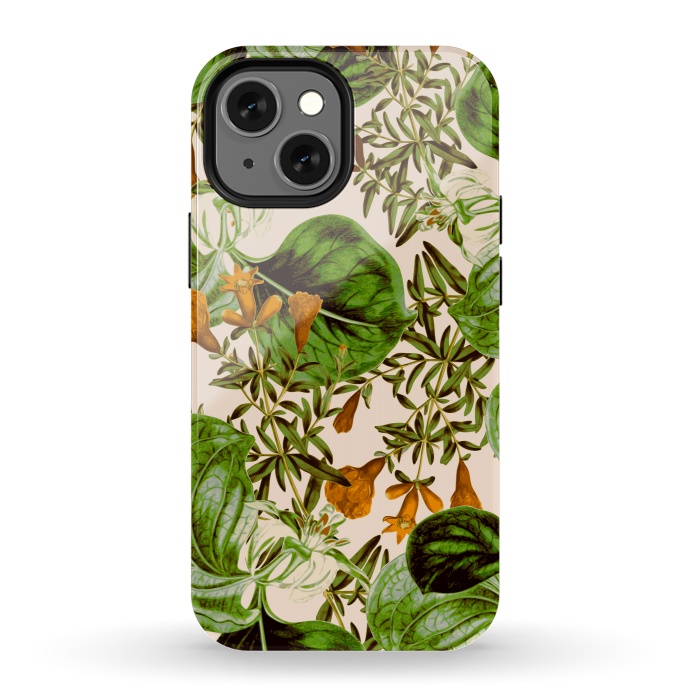 iPhone 13 mini StrongFit Orange Floral Botanic by Zala Farah