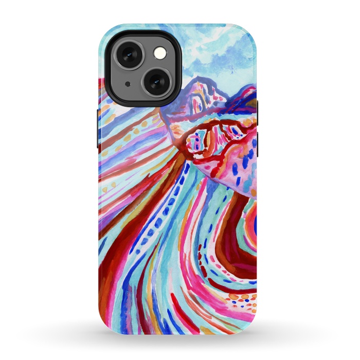 iPhone 13 mini StrongFit Abstract Rainbow Mountains  by Tigatiga