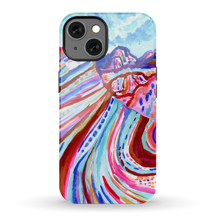 iPhone 13 StrongFit Abstract Rainbow Mountains  by Tigatiga