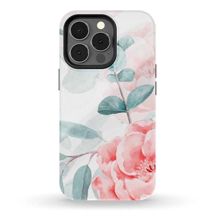 iPhone 13 pro StrongFit Rose Blush and Eucalyptus by  Utart