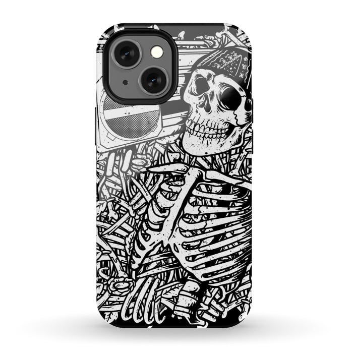 iPhone 13 mini StrongFit Skull Boombox by Afif Quilimo