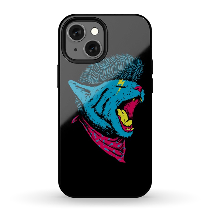 iPhone 13 mini StrongFit Cat Punk by Afif Quilimo