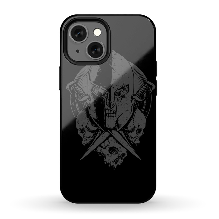 iPhone 13 mini StrongFit Skull Spartan by Afif Quilimo