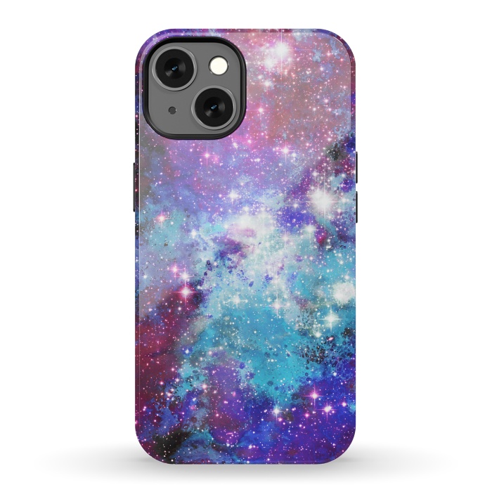 iPhone 13 StrongFit Blue purple galaxy space night stars by Oana 