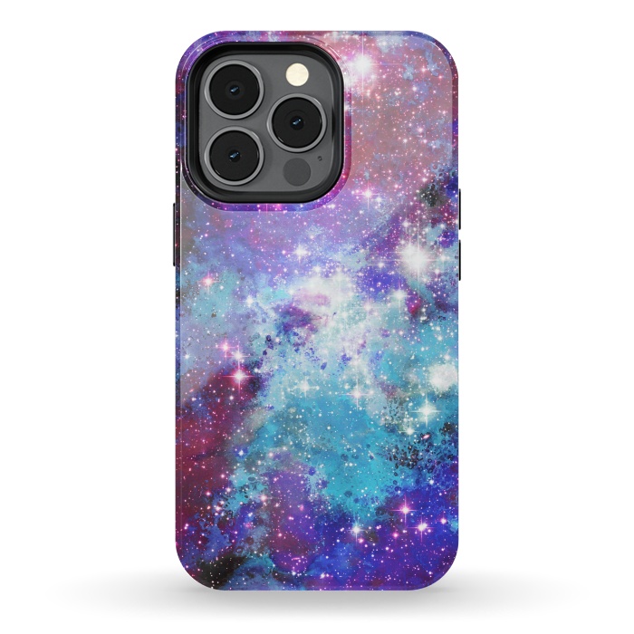 iPhone 13 pro StrongFit Blue purple galaxy space night stars by Oana 