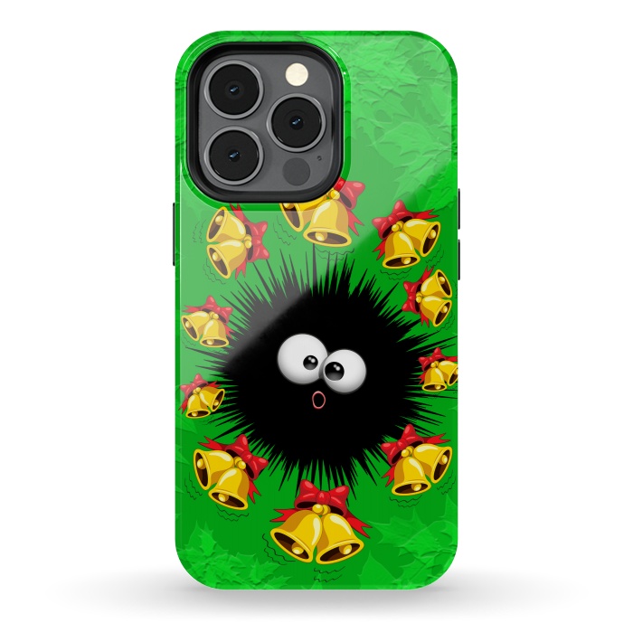 iPhone 13 pro StrongFit Fuzzy Funny Christmas Sea Urchin Character by BluedarkArt