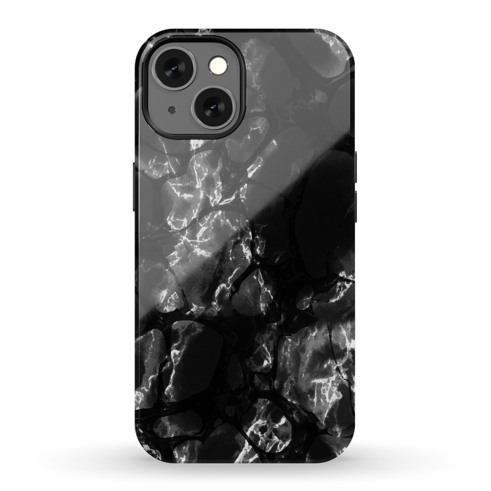 iPhone 13 StrongFit Black marble surface by Oana 