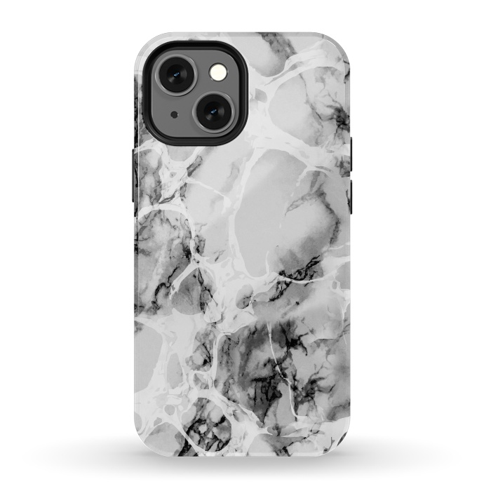 iPhone 13 mini StrongFit White gray marble artistic texture by Oana 