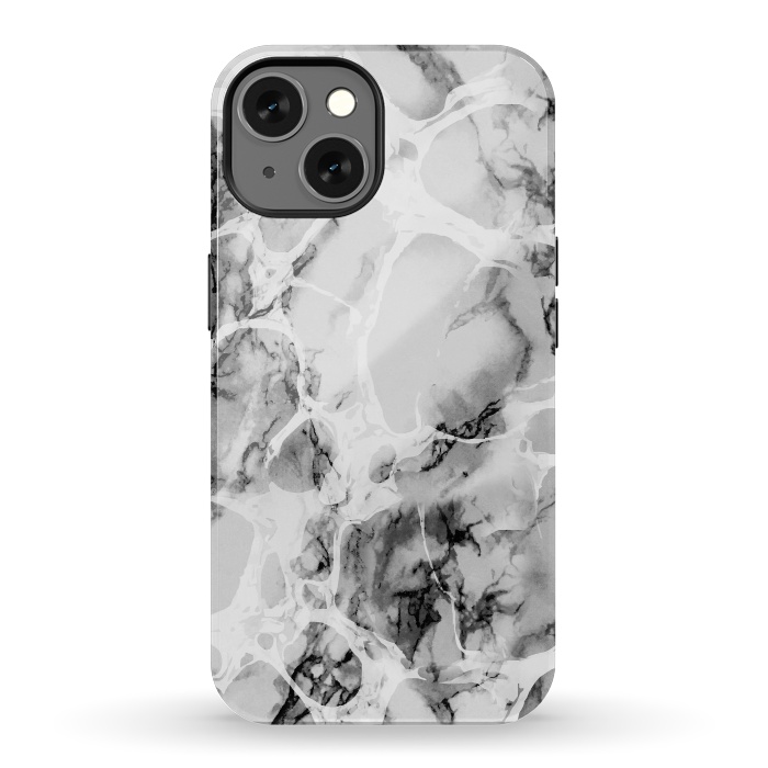 iPhone 13 StrongFit White gray marble artistic texture by Oana 