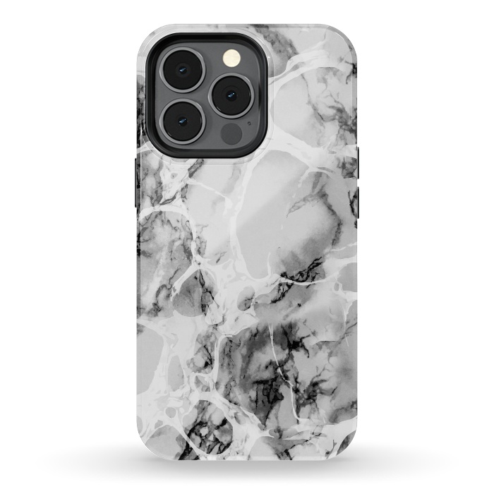 iPhone 13 pro StrongFit White gray marble artistic texture by Oana 