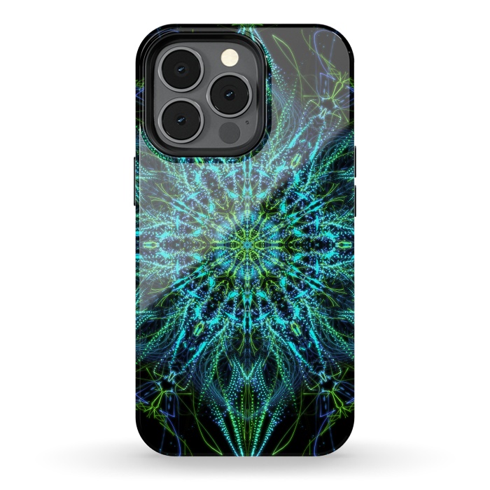 iPhone 13 pro StrongFit Neon Mandala I by Art Design Works