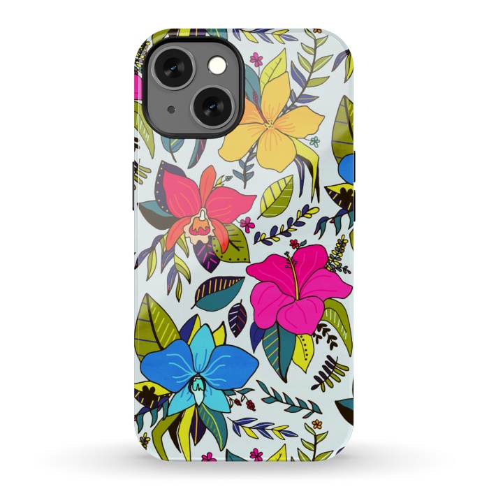 iPhone 13 StrongFit Tropical Floral by Tigatiga