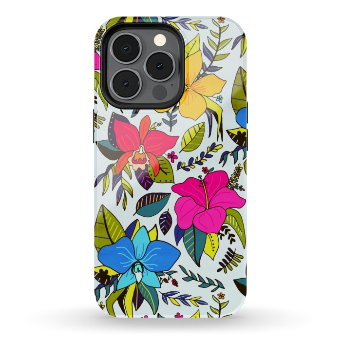 iPhone 13 pro StrongFit Tropical Floral by Tigatiga