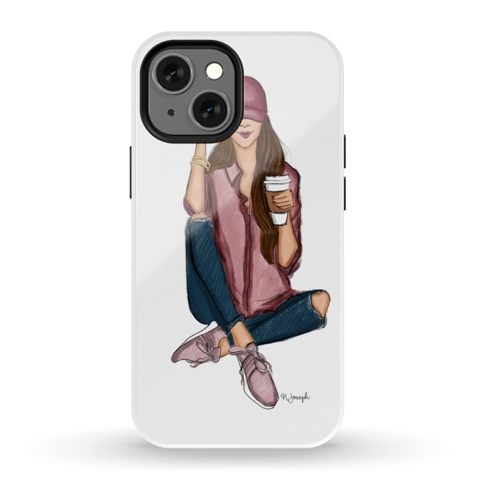 iPhone 13 mini StrongFit Basic Chic - Brunette  by Natasha Joseph Illustrations 